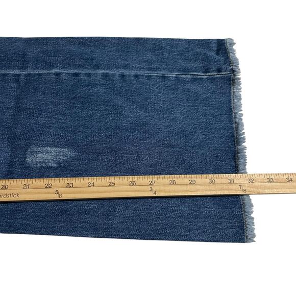 Vibrant Womens Jeans Juniors Size 5 Ripped Raw Hem Button Fly Wide Leg Denim - Picture 10 of 11